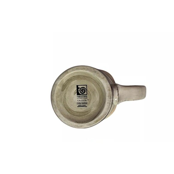 Tabletops Lifestyles Coffee Mug Calvia Hand Painted Multicolor 16 oz Set Of 2 - Picture 10 of 11